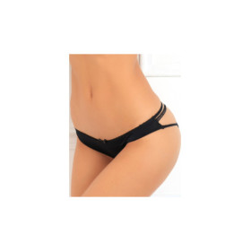 Culotte noire douce ornements quadrillés sur les fesses 